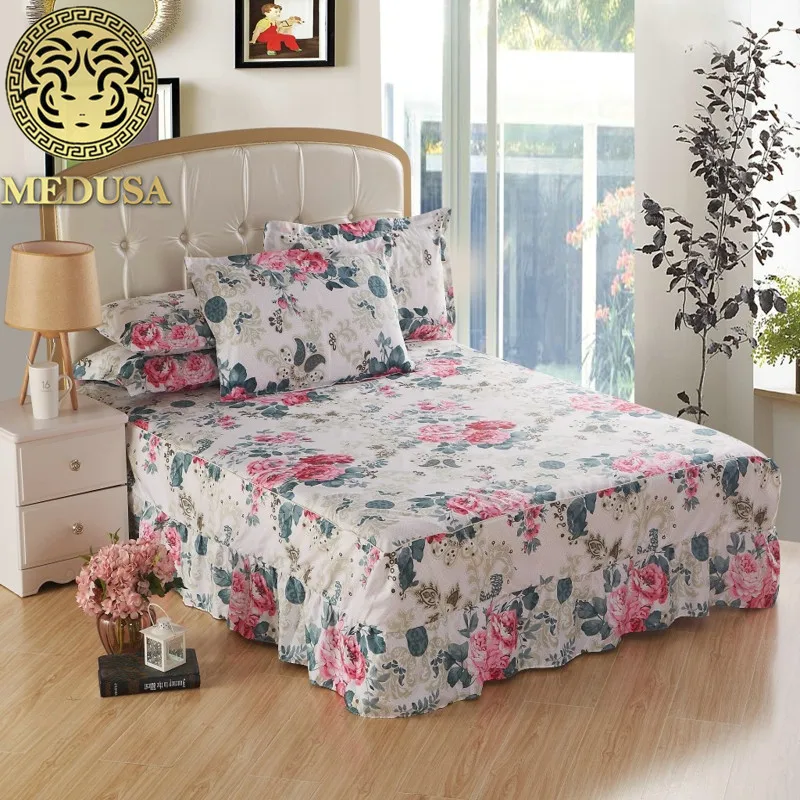 Медуза Кантри стиль потертый шик кровать юбка наволочки 3 шт. Комплект