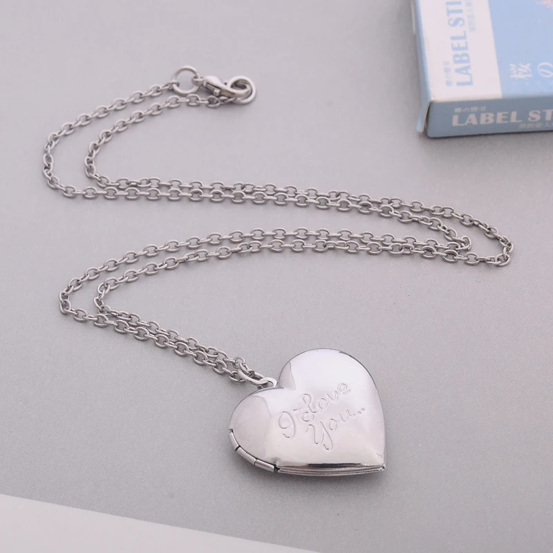 "I love you"("люблю тебя"), резные 6 цветов Сделай Сам надпись love Сердце секретное сообщение медальон Цепочки и ожерелья с подвесками Винтаж, подарок для любимой, гипоаллергенно пары изготовленный на заказ сообщение