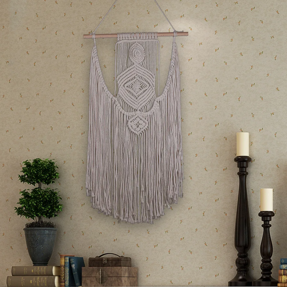 Хлопковый настенный гобелен ручной работы в стиле бохо кружевная бахрома
