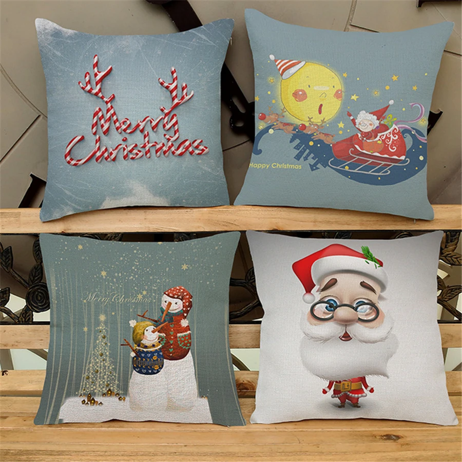 Современная Европейская простая Рождественская подушка для кресла с оленем