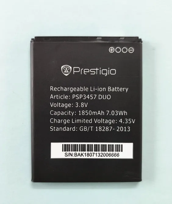 1850mAh PSP3457 Сменный аккумулятор для Prestigio Wize F3 PSP3457DUO DUO мобильный телефон