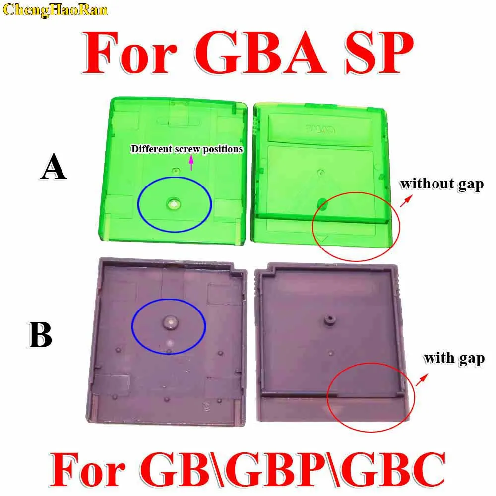 

ChengHaoRan 1pc Green Grey Replacement For GBA SP Game Cartridge Housing Shell For GB GBC Card Case