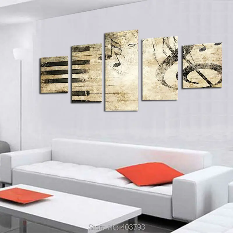 Большая Настенная картина фортепиано клавиши музыкальные ноты домашний декор