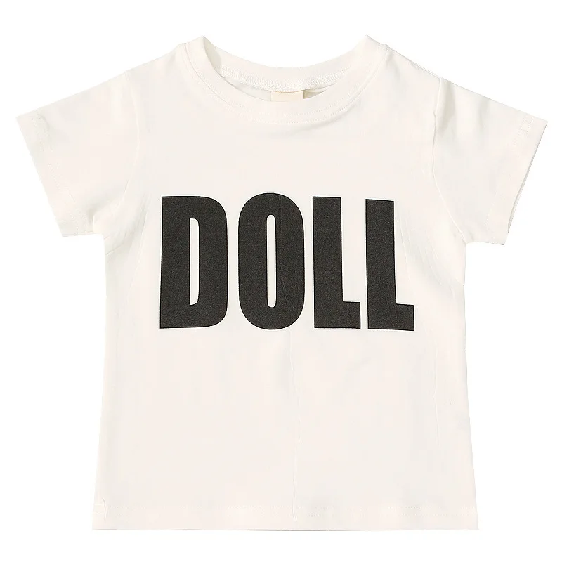 

LarLarBoom 2019 New Fashion Kids T-shirt SUmmer Short Sleeve Children's Top Tees Letter Pattern Cotton Baby Boys Girls T-shirts