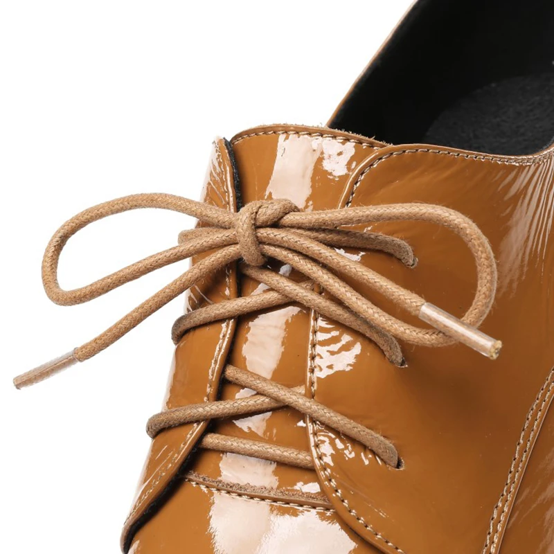 Harga ENMAYER Hitam Coklat Pompa Sepatu Wanita Sepatu Hak Tinggi Runcing Toe Dangkal Pompa Kantor Wanita Sepatu Cross-Dasi Ukuran 34-43 Lace-up