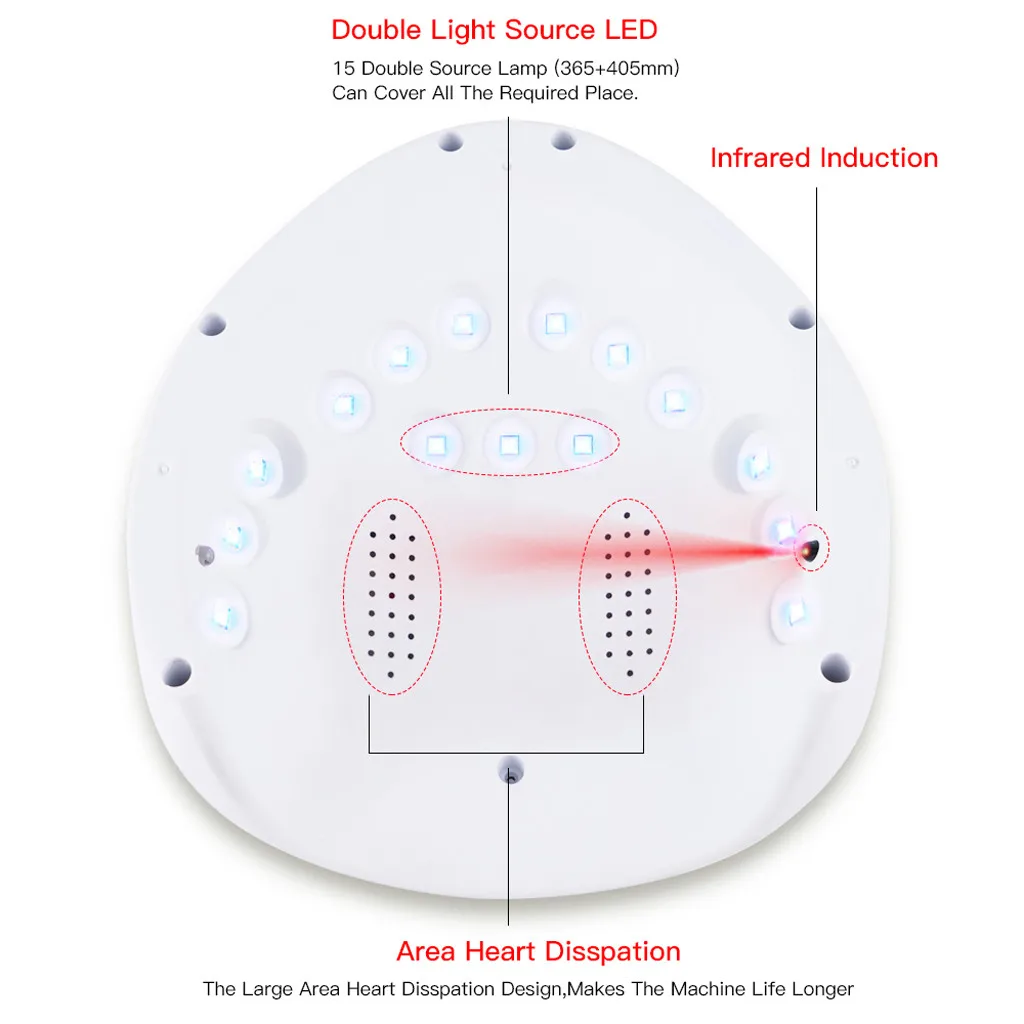 Сушилка для ногтей 45 Вт светодиодная УФ-лампа Гель-лак отверждающая лампу