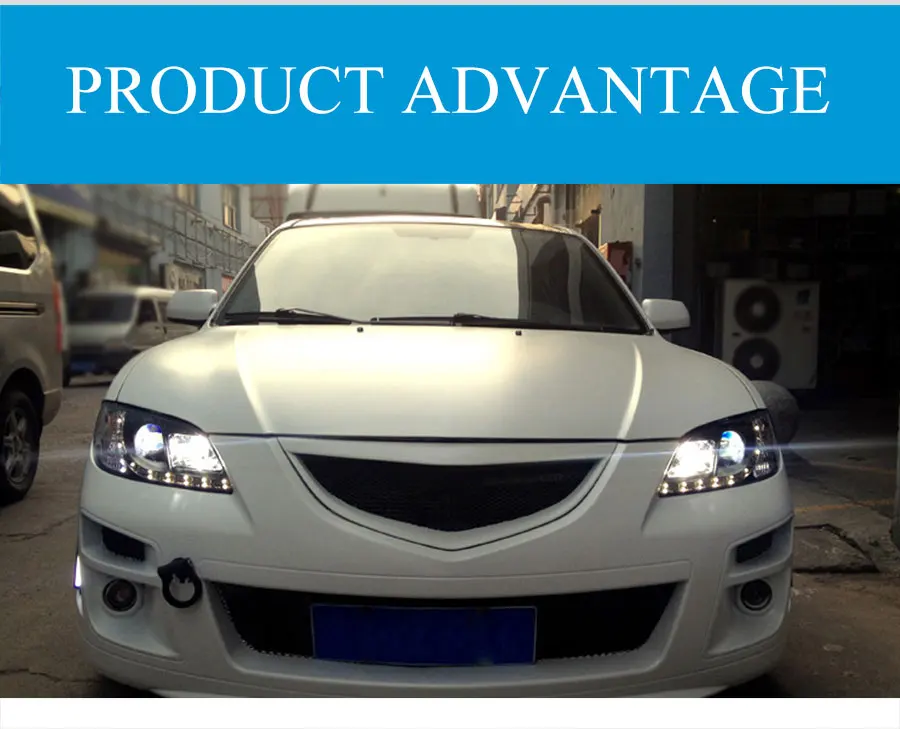 2 шт. светодиодный фары для Mazda 3 2006-2012 светодиодный автомобильный фонарь ангельские глазки ксенон HID комплект Противотуманные фары светодиодный дневные ходовые огни