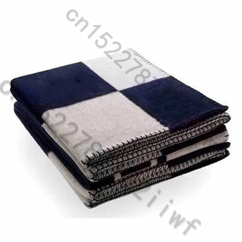 H Blanket Navy Blue Новое кашемировое Клетчатое одеяло, вязанное крючком, мягкий шерстяной шарф, шаль, портативный теплый диван, кровать, флисовое вязаное розовое одеяло, наволочка - Цвет: H Blanket Navy Blue