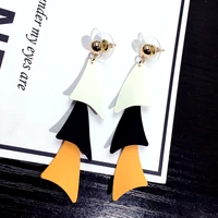 miara l new multi layer contrast triangle long earrings korean style wild simple personality geometric earrings