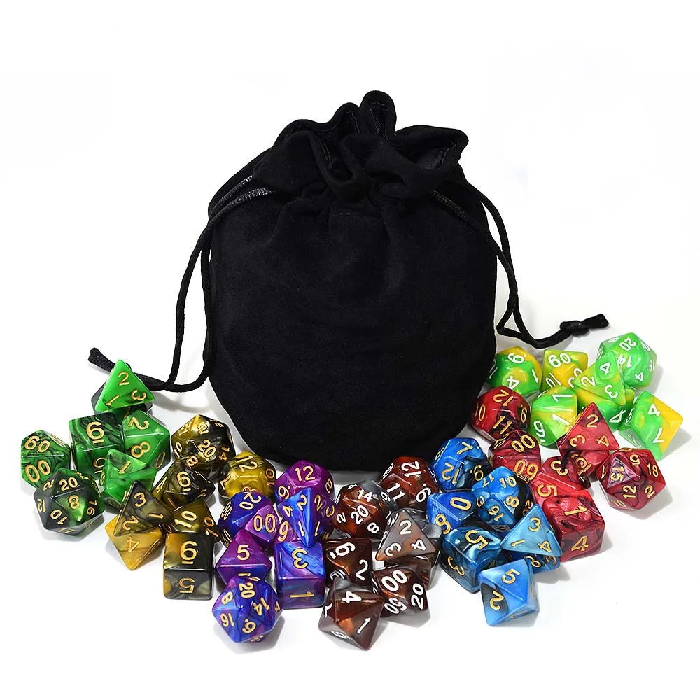 49 шт многогранные кости игральные DND двойной цветные с мешком для Подземелья и