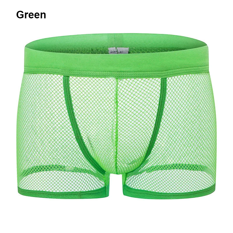 9 цветов, сексуальные мужские шорты-боксеры, прозрачная сетка, прозрачные сетчатые трусы, низкая посадка, мужское сексуальное нижнее белье, нижнее белье