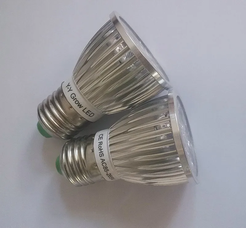 Полный спектр 10 Вт Светодиодный светильник для выращивания, AC85-265V E27 3 красный и 2 синий для рассады растений для роста цветения