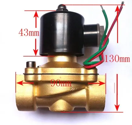 1 &quot2 Вт серия 2/2 нормально закрытый латунный электромагнитный клапан с мощностью