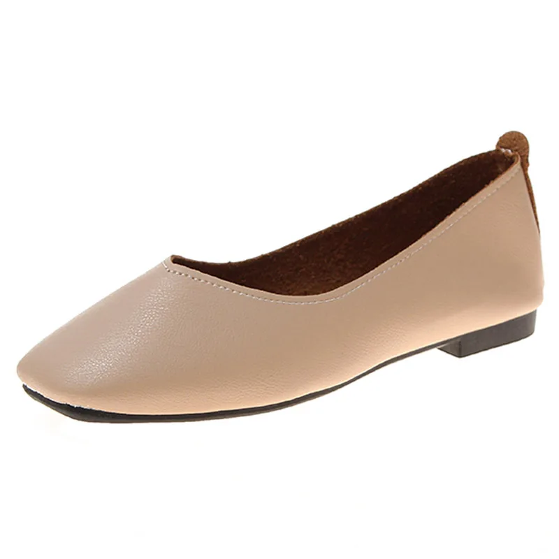 beige Vabadus/Мягкие осенние балетки на плоской подошве; мокасины; Женские однотонные повседневные удобные лоферы; слипоны с круглым носком; обувь для мам; yd719 - Цвет: beige
