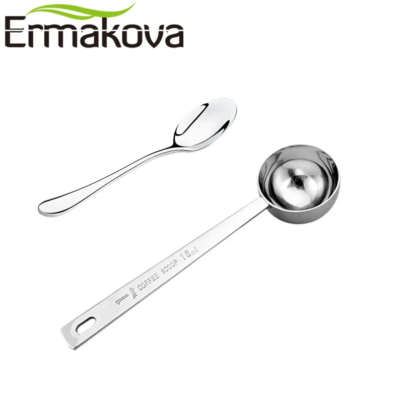 ERMAKOVA набор из 2 мини кофейных ложек ложка для эспрессо из нержавеющей стали бистро ложка кофе совок измерение количества Сахара Совок инструмент