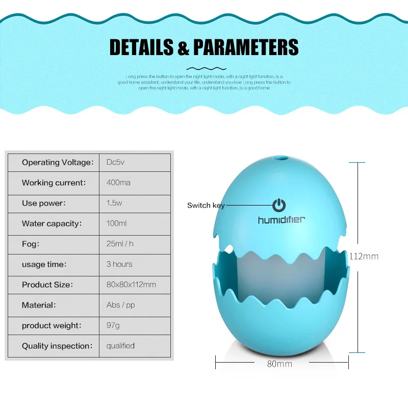 Ультразвуковой увлажнитель воздуха для ароматерапии диффузор эфирного масла