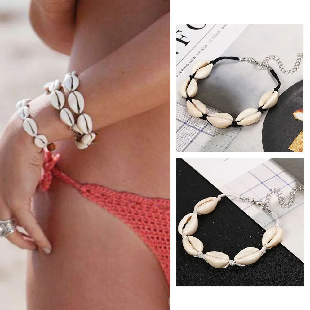 Плетеный браслет в виде ракушек с подвеской дружбы для женщин и девушек