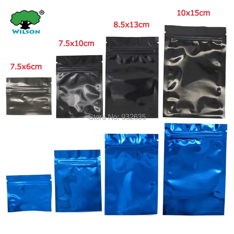 Плотные пластиковые пакеты на молнии 10x15 см (4x6 дюймов) 100 шт. глянцевые цветные