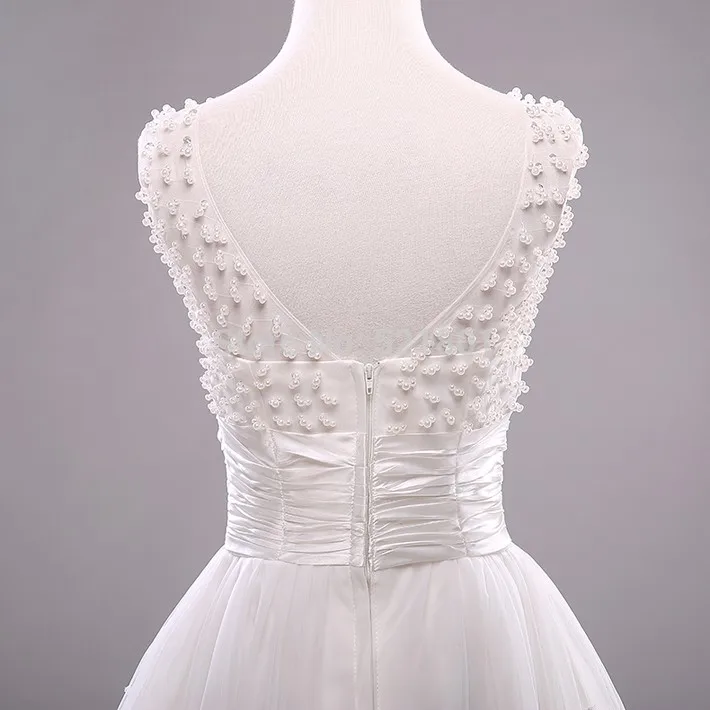 AW7 Роскошный Жемчуг Кружева Элегантный Плюс Размер На Заказ Короткое Свадебное