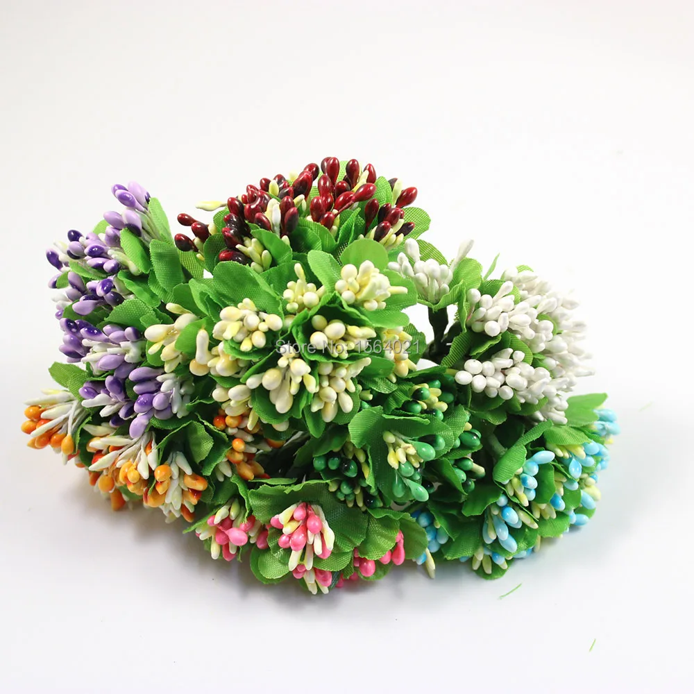Разноцветные цветы с тычинками кластеры искусственные букеты для свадьбы