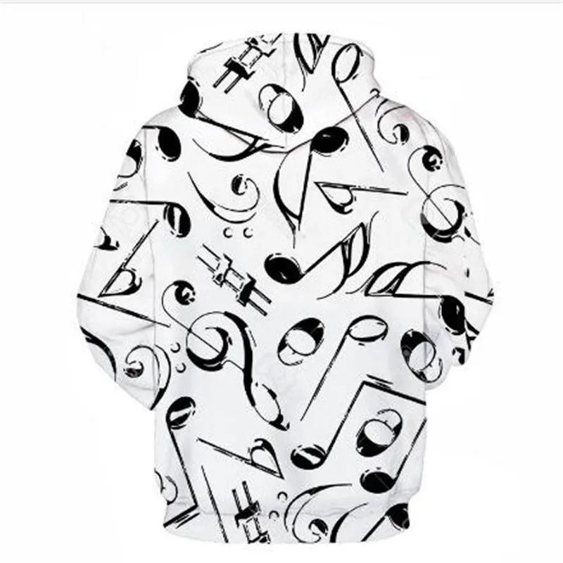 

2020 new fashion Cool sweatshirt Hoodies Men women 3D print black and white Note music Tee hot Style Streetwear Long sleeve