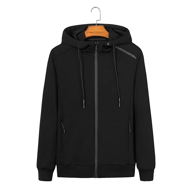 

plus size 7XL 8XL Men's 2021 high quality New Spring Casual solid color Brand Men's Sweat Jacket Fashion Jacket Top Knit Hoodie