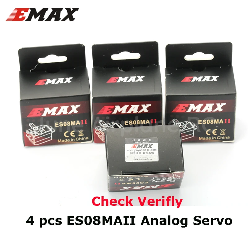 Фото 4 шт Оригинал EMAX ES08MA II Мини из металла Шестерни Аналоговый сервопривод 4 шт Оригинал EMAX ES08MA II Мини из металла Шестерни Аналоговый сервопривод