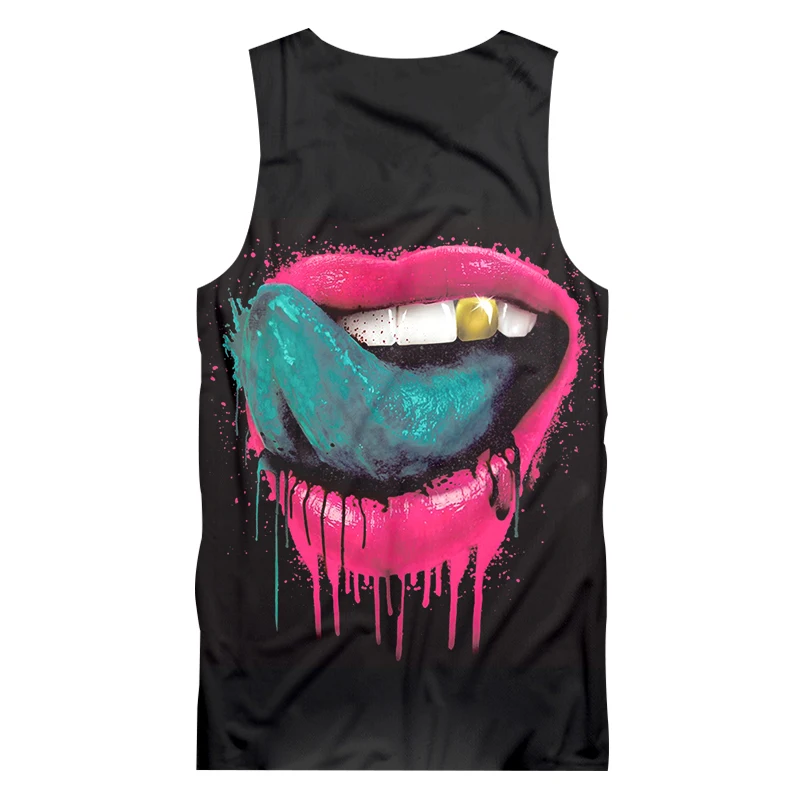 Майка OGKB на Хэллоуин для мужчин и женщин забавный жилет с зеленым языком 3D