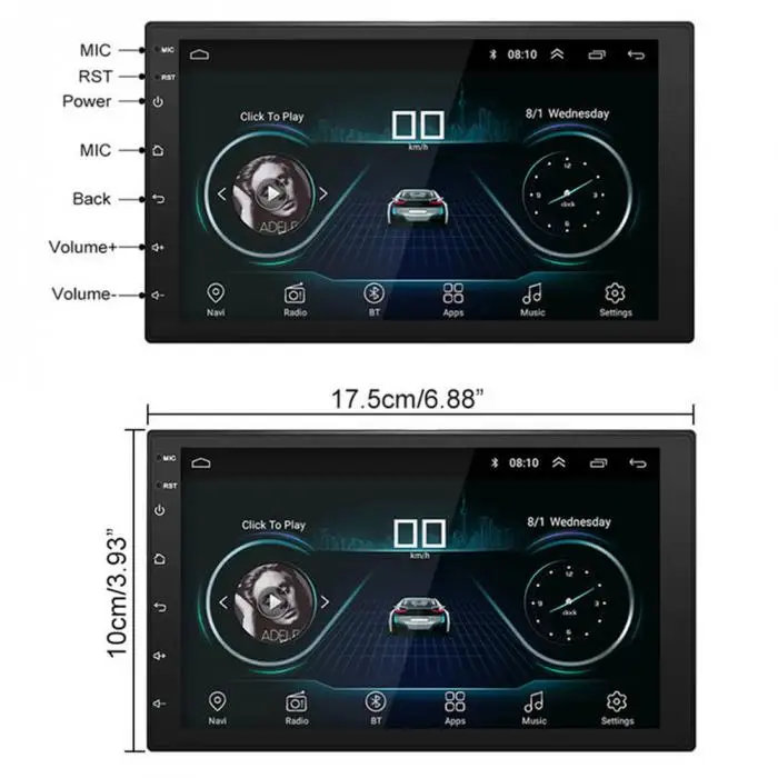 Автомобильный радиоприемник с навигацией GPS плеер Bluetooth Full HD 1080P 7 дюймов wi-fi музыка Оперативная память 1 ГБ DJA99