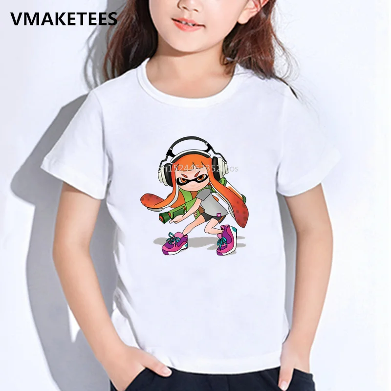 

Kids Summer Short Sleeve Girls & Boys T shirts Splatoon Inkling Cartoon Print Children's T-shirt Cute Funny Baby Clothes,HKP5190