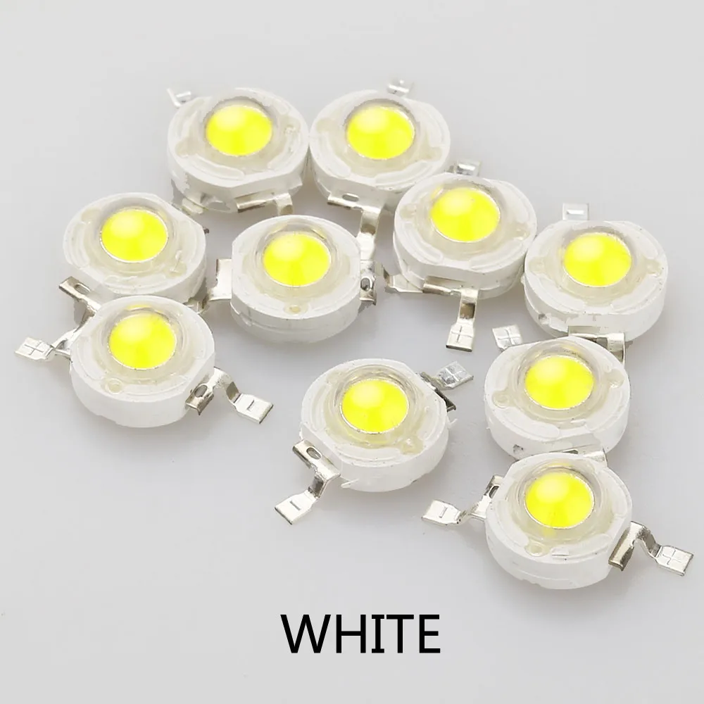 White GLSZ 10 шт. высокомощный светодиодный чип CREE 1 Вт Светодиодный светильник светодиод теплый белый RGB SMD DIY COB светильник лампа бусины для DIY - Испускаемый цвет: White