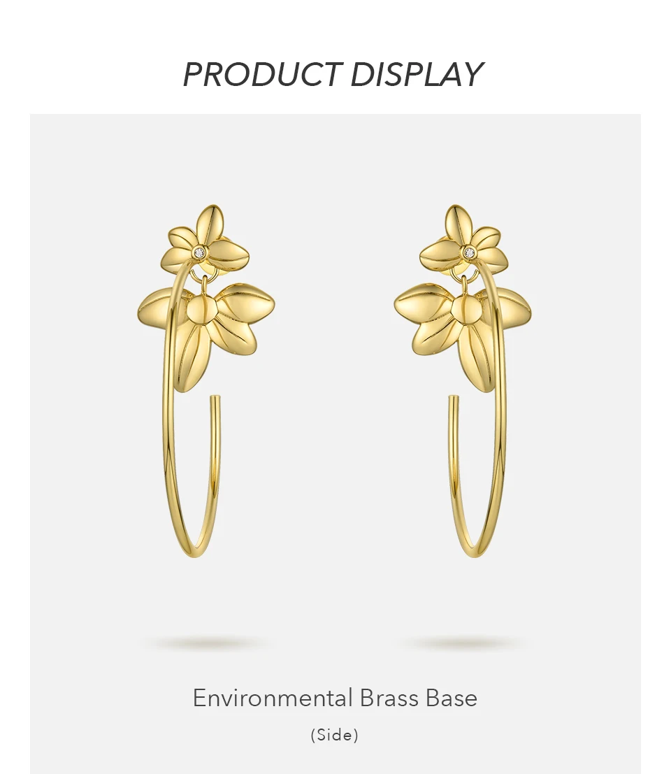 ENFASHION серьги-кольца цветок для женщин золотой цвет массивные большие круглые обручи серьги Модные ювелирные изделия Pendientes Mujer EF191047