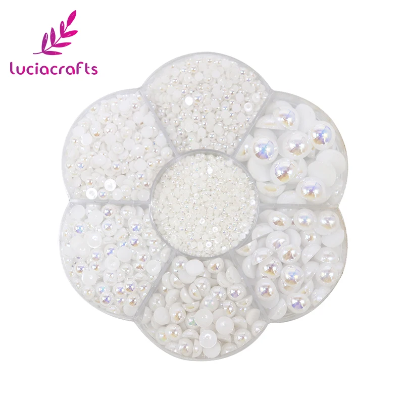 Lucia crafts акриловые полукруглые жемчужные бусины набор плоские для альбома женщин