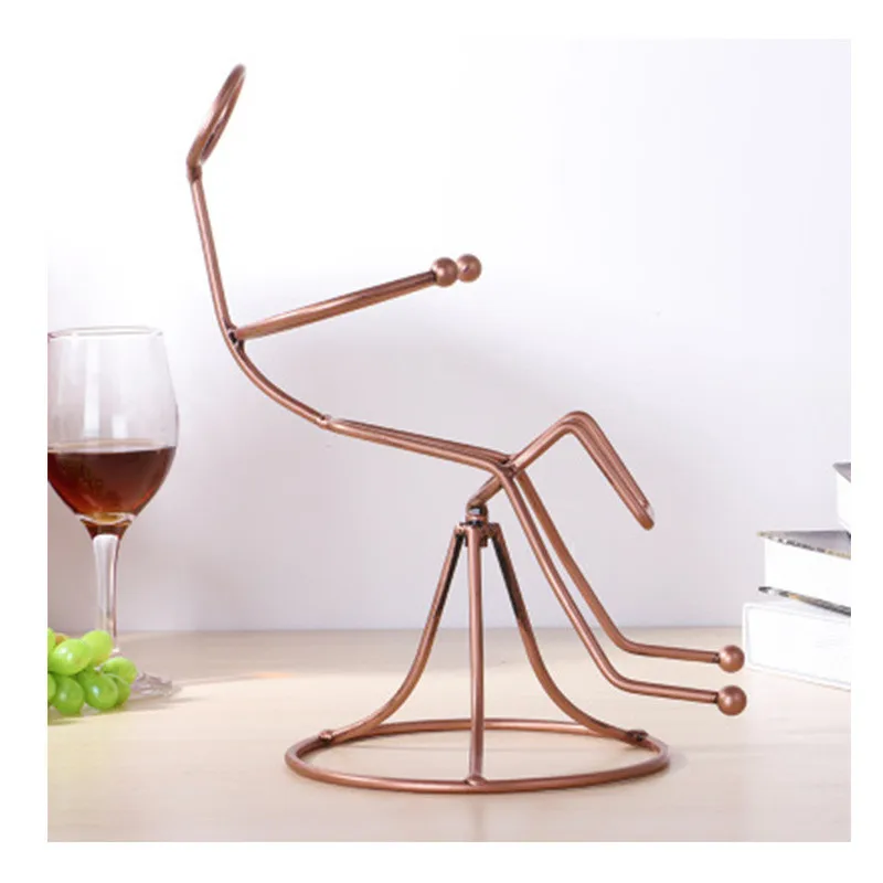 Модная 3D мультяшная Мужская стойка для красного вина из кованого железа в