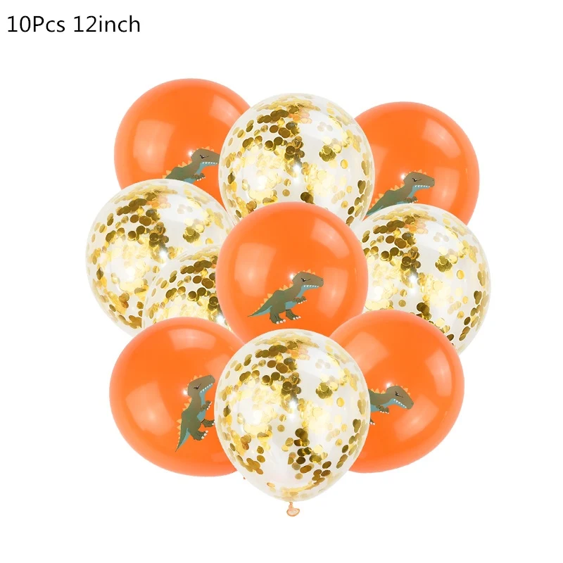10pcs set4 Динозавр день рождения динозавр фольга конфетти для воздушного шара латексные шары динозавр воздушный шарик Globos дети животные джунгли вечерние украшения - Цвет: 10pcs set4