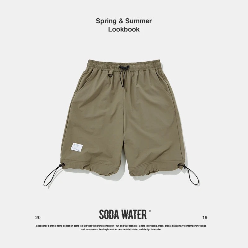 Шорты на завязках sodawater свободные повседневные шорты в уличном стиле однотонные