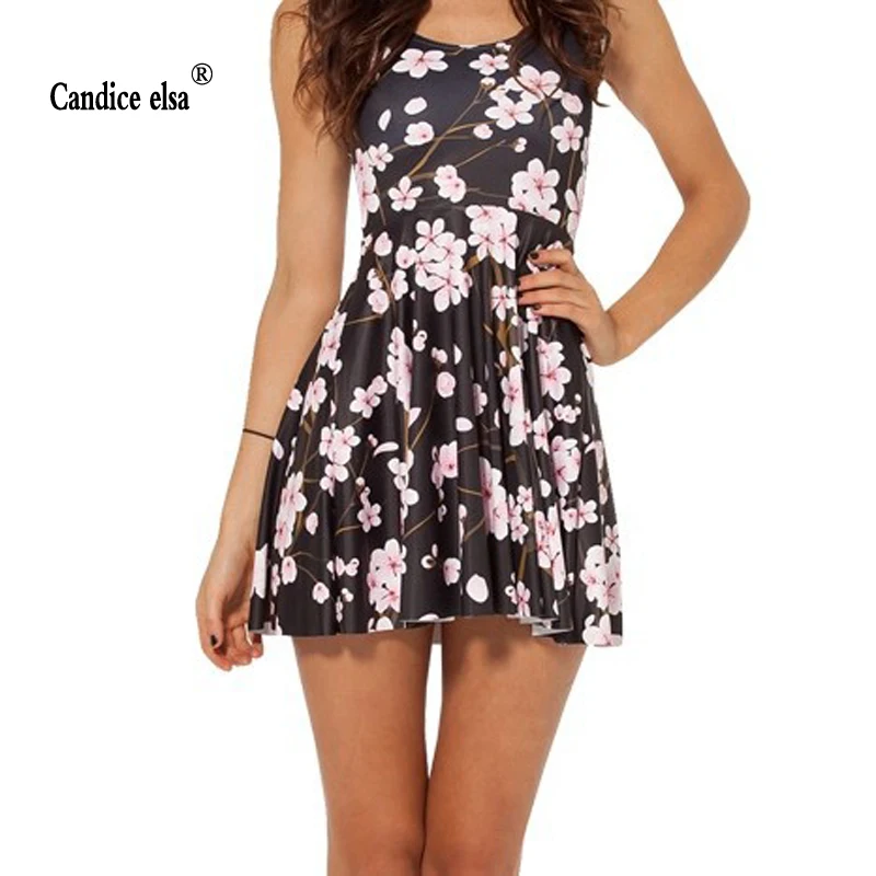 CANDICE ELSA женское платье с цифровой печатью оптовая продажа плиссированное цветком