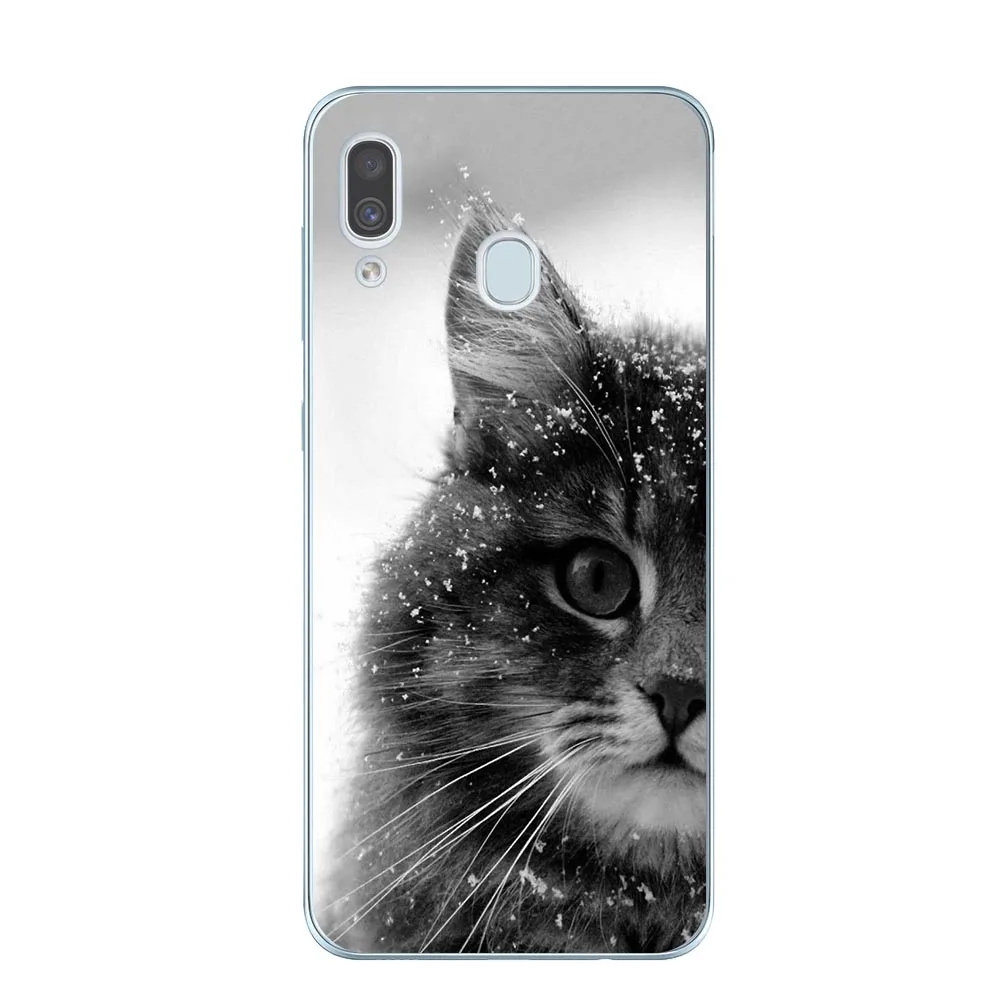 Мягкий чехол для телефона из ТПУ с классным котом Samsung A10 A20 A30 A40 A50 A60 A70 A80 2019 A6 A8 Plus A7