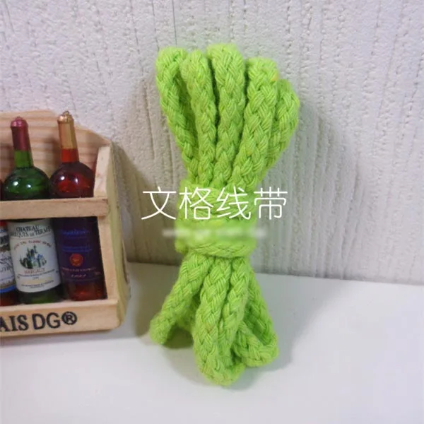 8 Fluorescent green SReakar, длина 5 метров, 5 мм, хлопковая веревка, сделай сам, для поделок, декоративные скрученные шнуры, шнурок, Ficelles Couleurs, нить Corda Cordoncino - Цвет: 8 Fluorescent green