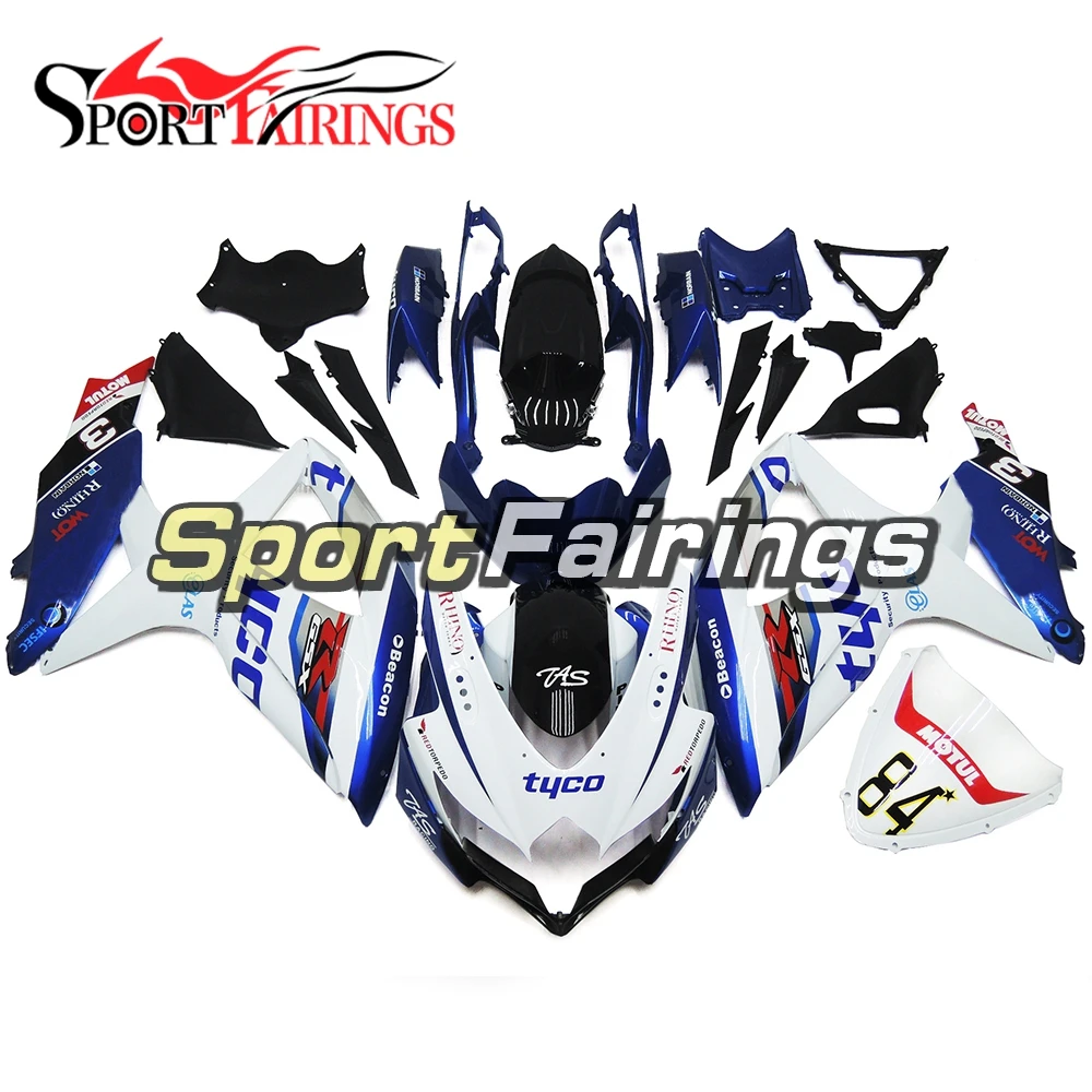 Полный впрыск ABS обтекатель наборы для Suzuki GSXR 600 750 K8 2008 2009 2010 белый темно синий 84