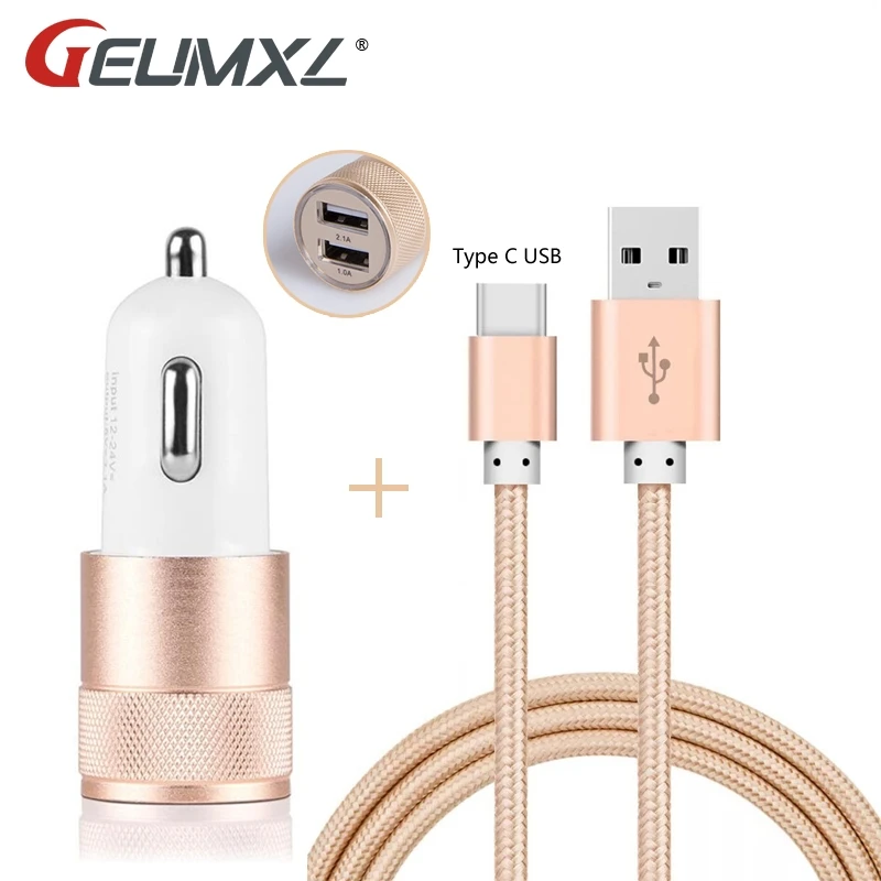 Двойной USB Автомобильное зарядное устройство адаптер питания + Тип C 3 1 зарядный