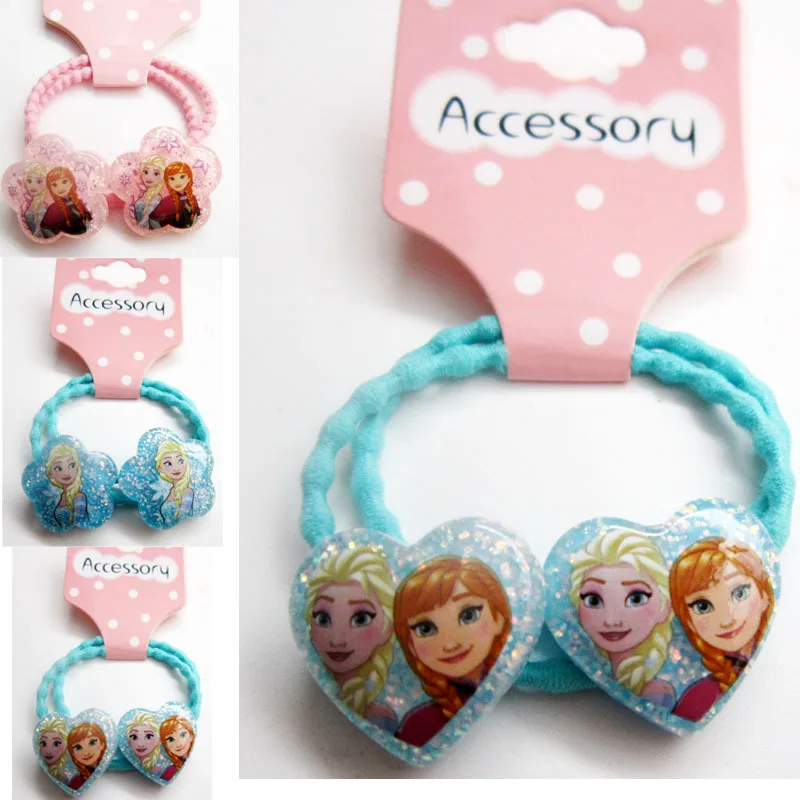 Disney детский манеж Принцесса Детский мультфильм волос Веревка Девушка аксессуары кольцо волос замороженная Эльза Резиновая лента подарок головной убор