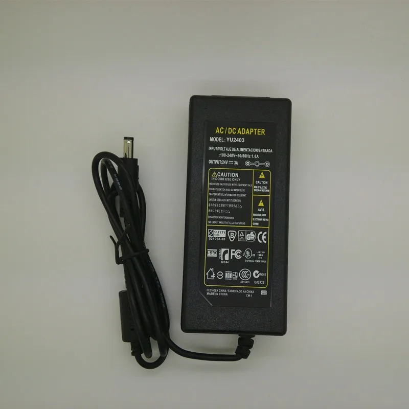 1 шт. адекватные Мощность AC 100 В 240 24V3A адаптер конвертер DC 24 3A 3000mA питание 5 мм x 2