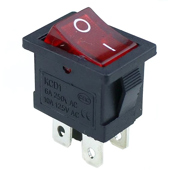 1 шт. KCD1 кулисный переключатель питания 4Pin вкл.-ВЫКЛ. 6А/10А 250 В/125 В переменного тока красный желтый зеленый синий черный кнопочный переключатель