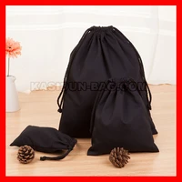 500pcslot customized natural black white canvas cotton drawstring string bag