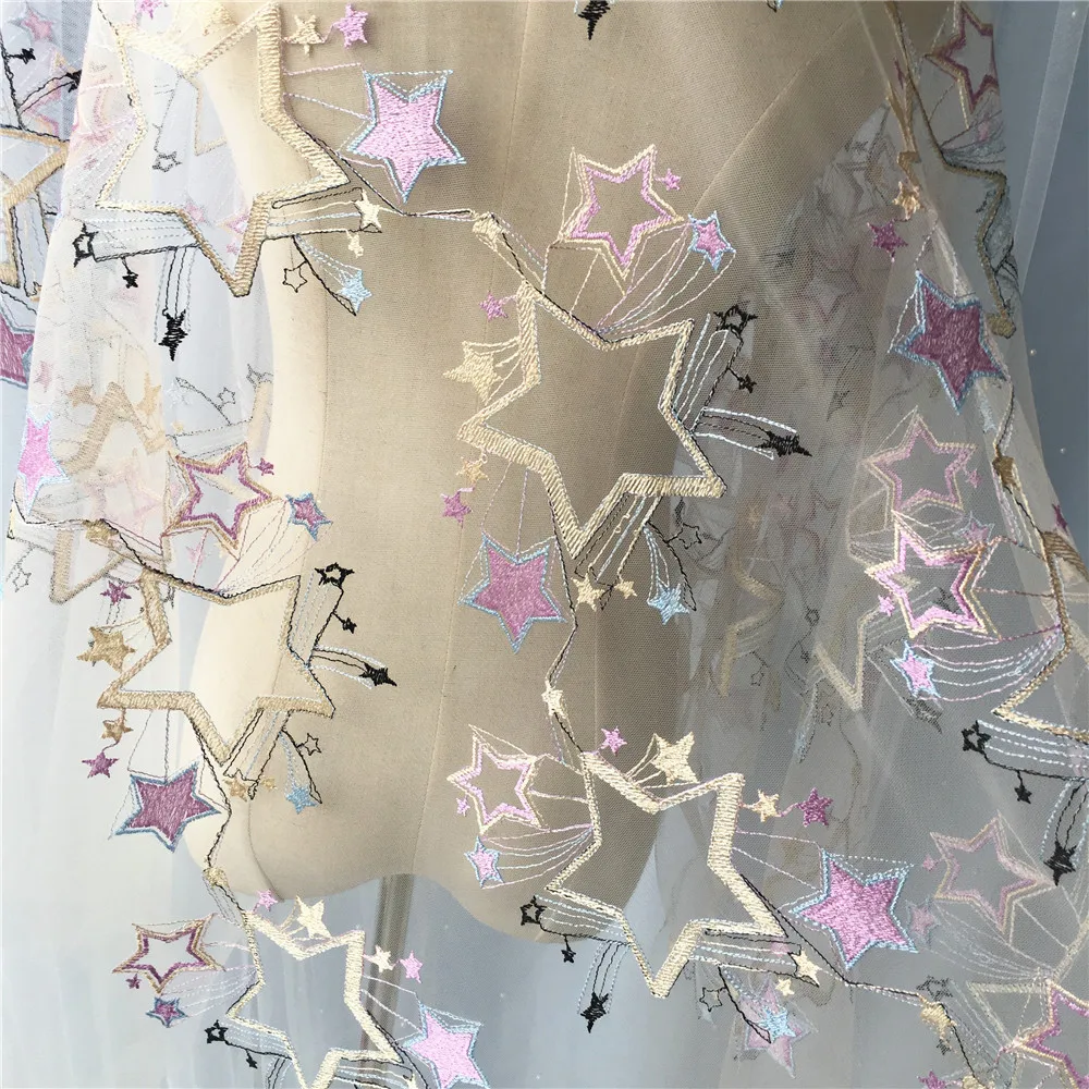 Летнее высококачественное фиолетовое платье со звездочкой ширина 130 см детская