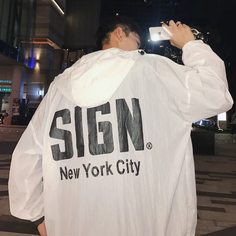 Мужская Солнцезащитная 2018 летняя новая мода Корейская свободная тонкая куртка