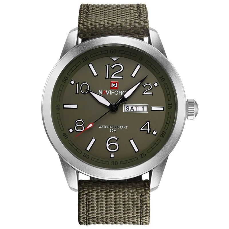 green Новые часы NAVIFORCE, модные мужские часы, Топ бренд, Роскошные мужские часы с нейлоновым ремешком, наручные часы, мужские Кварцевые спортивные часы, relogio masculino - Цвет: green