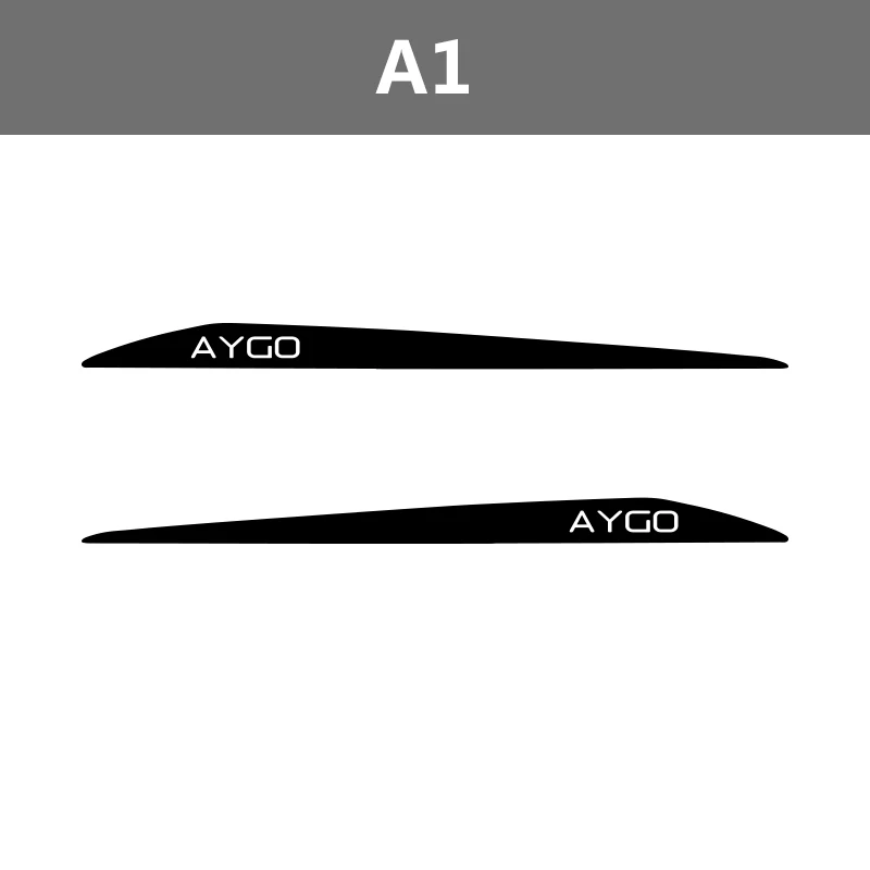 Black 2 шт. AYGO автомобильные боковые полосы боковые юбки графика виниловые наклейки гоночный Спорт Авто наклейки s для Toyota AYGO - Название цвета: Black