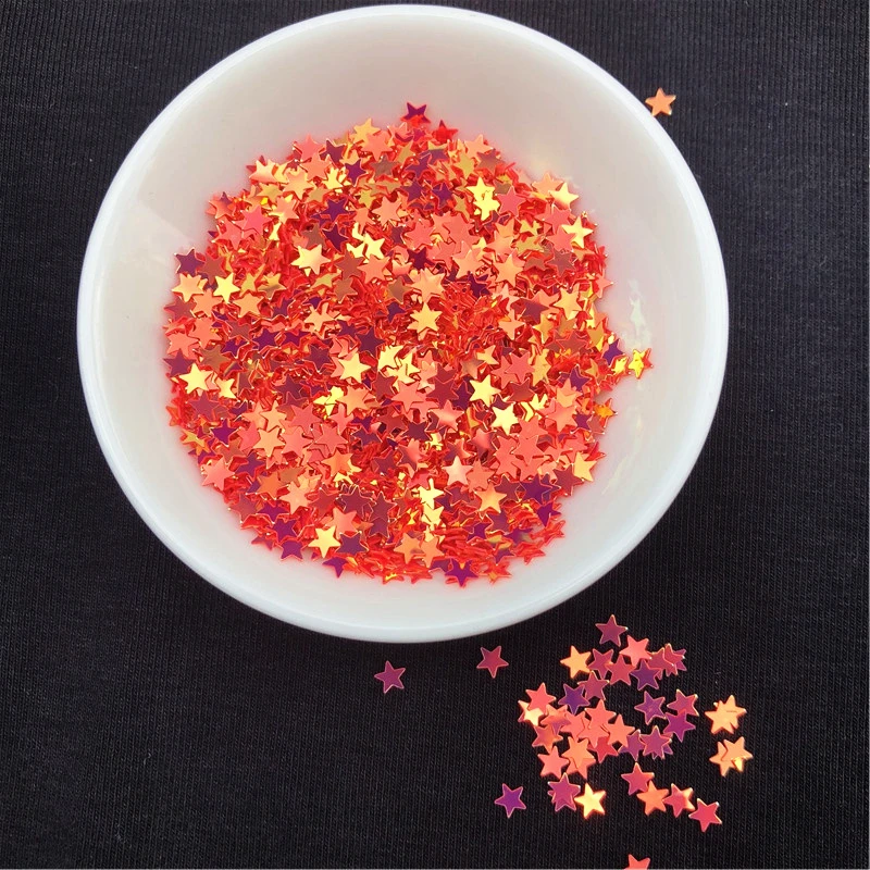 10 г/упак. сверкающие Ложные Nail Звезда блестки 4 мм Star Glitter пайетками порошок ремесло ногтей ткани блесток, слизь Свадьба Decro
